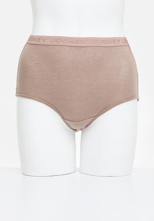 Jockey - 5 pack plain tonal elastic full briefs - multi 