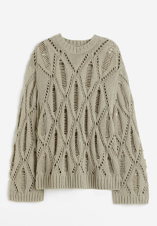 H&M - Ladder-stitch-look jumper - light khaki green