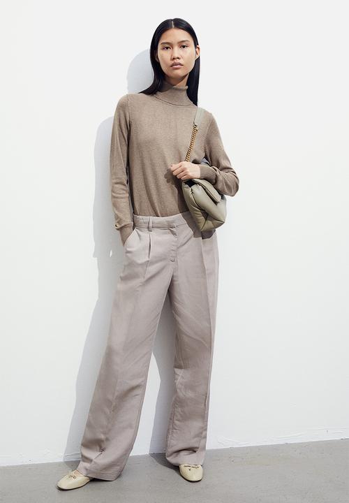 H&M - Polo-neck jumper - beige marl 