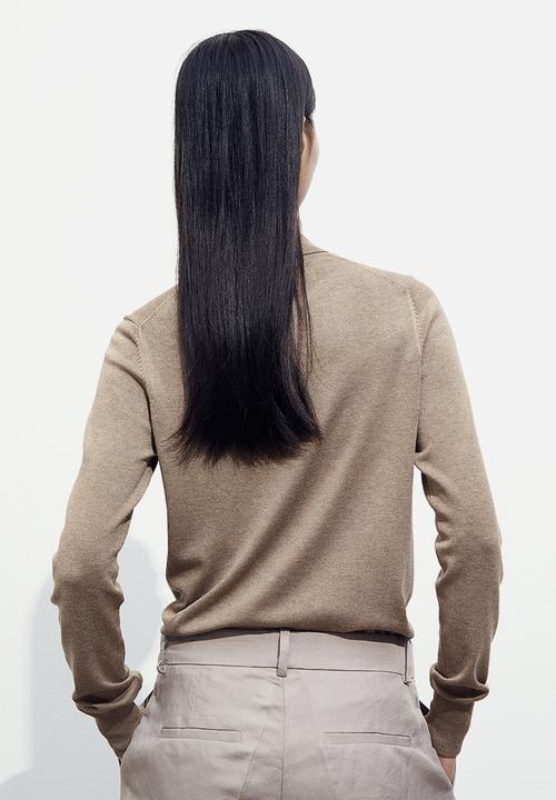H&M - Polo-neck jumper - beige marl 