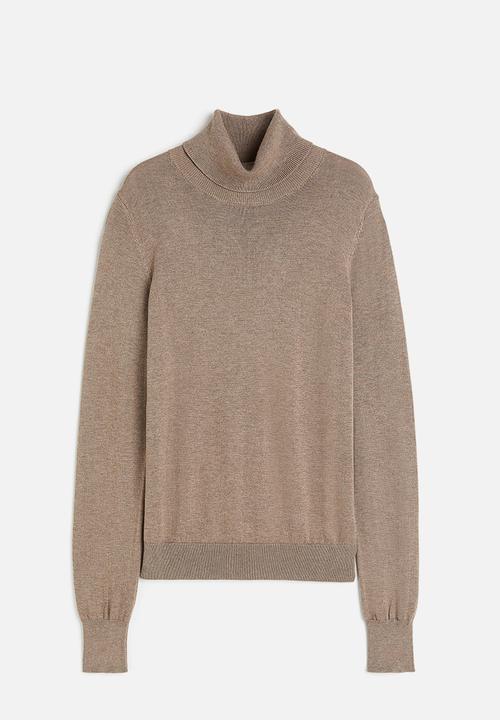 H&M - Polo-neck jumper - beige marl 
