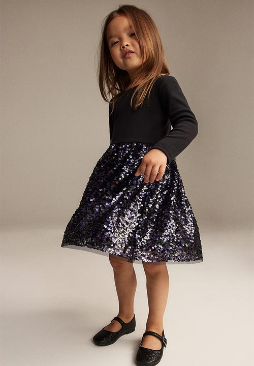 H&M - Sequined jersey dress - black