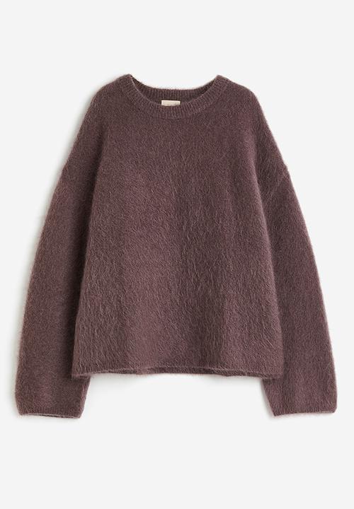 H&M - Oversized mohair-blend jumper - dark brown 