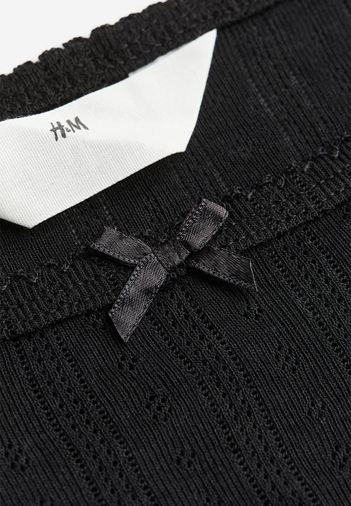 H&M - Pointelle jersey top - black