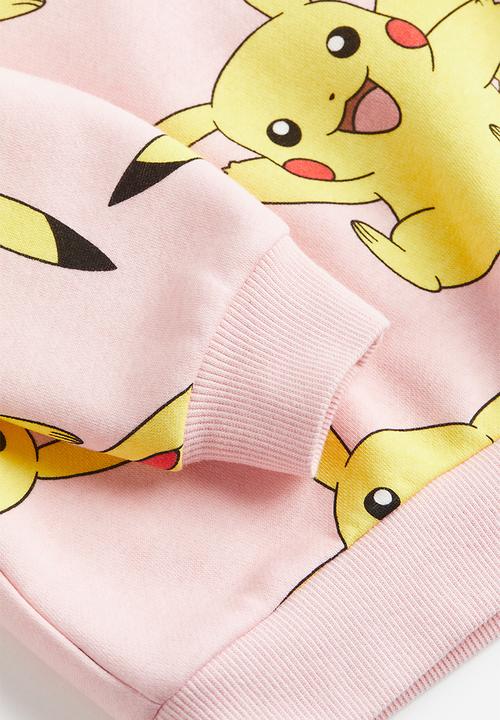 H&M - Printed sweatshirt - light pink pokémon