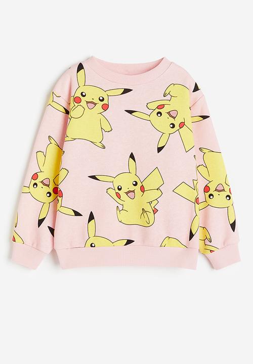 H&M - Printed sweatshirt - light pink pokémon