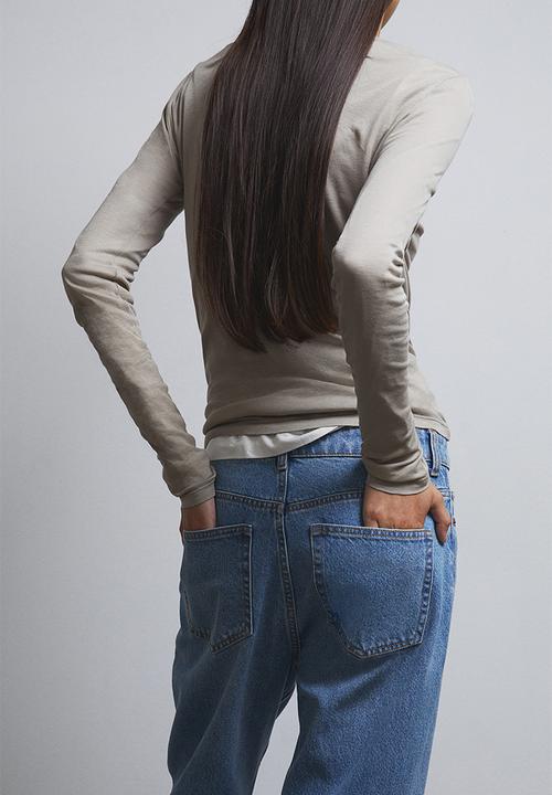 H&M - Straight high jeans - light denim blue