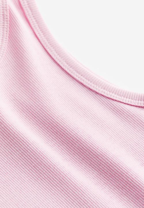 H&M - Ribbed cotton vest top - pink