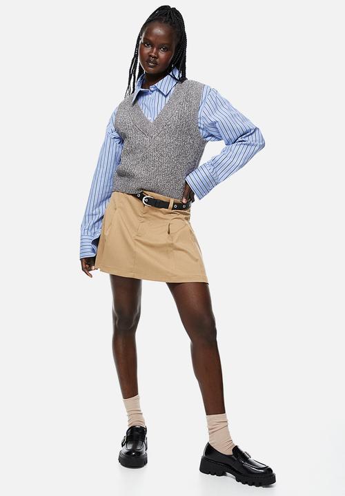 H&M - Rib-knit sweater vest - greige marl