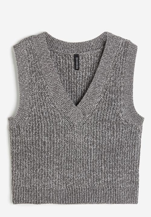 H&M - Rib-knit sweater vest - greige marl