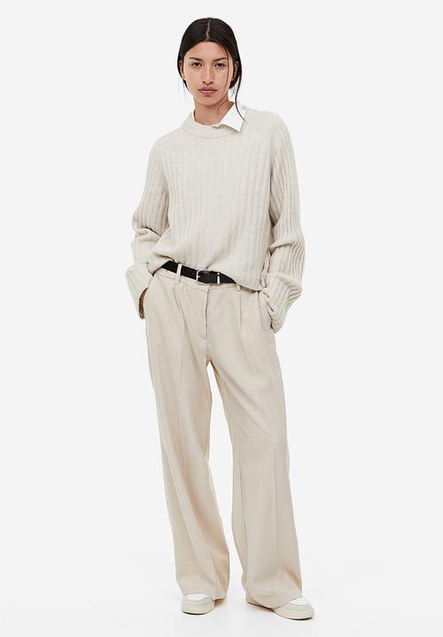H&M - Rib-knit jumper - light greige