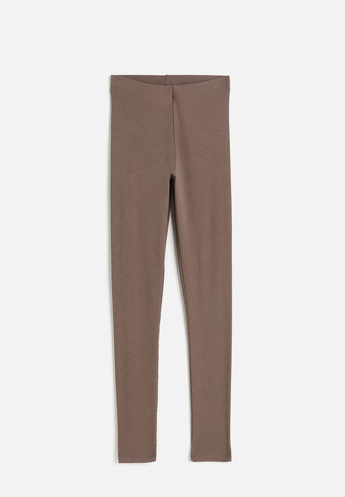 H&M - Ribbed leggings - beige