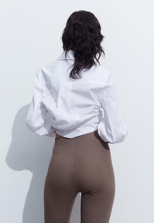 H&M - Ribbed leggings - beige