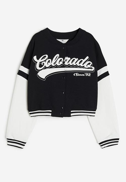 H&M - Oversized baseball jacket - black multi