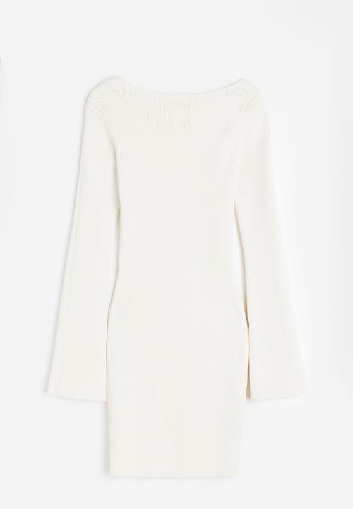 H&M - Rib-knit bodycon dress - cream