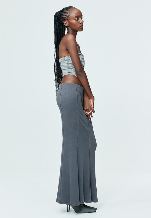 H&M - Ribbed mermaid skirt - grey