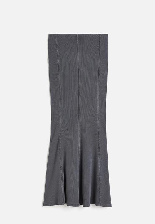 H&M - Ribbed mermaid skirt - grey