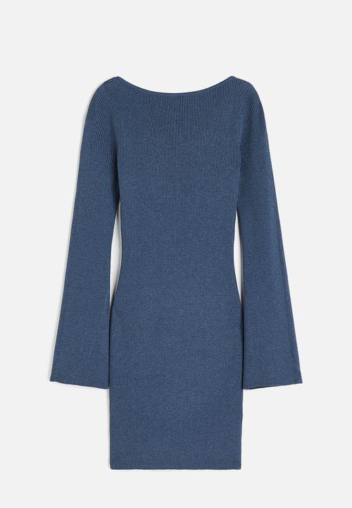 H&M - Rib-knit bodycon dress - dark blue