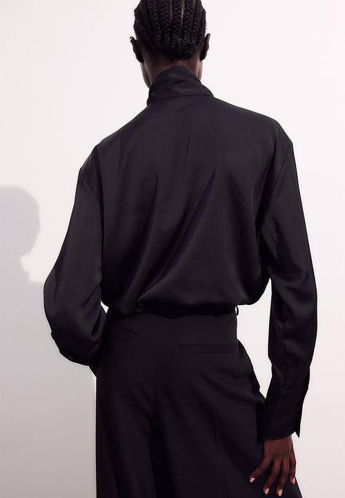 H&M - Tie-detail blouse - black
