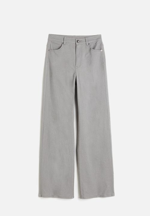 H&M - Wide twill trousers - light grey