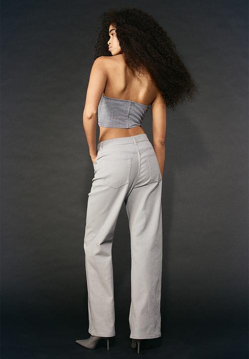 H&M - Wide twill trousers - light grey
