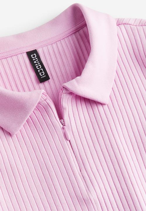 H&M - Zip-top cropped top - light pink