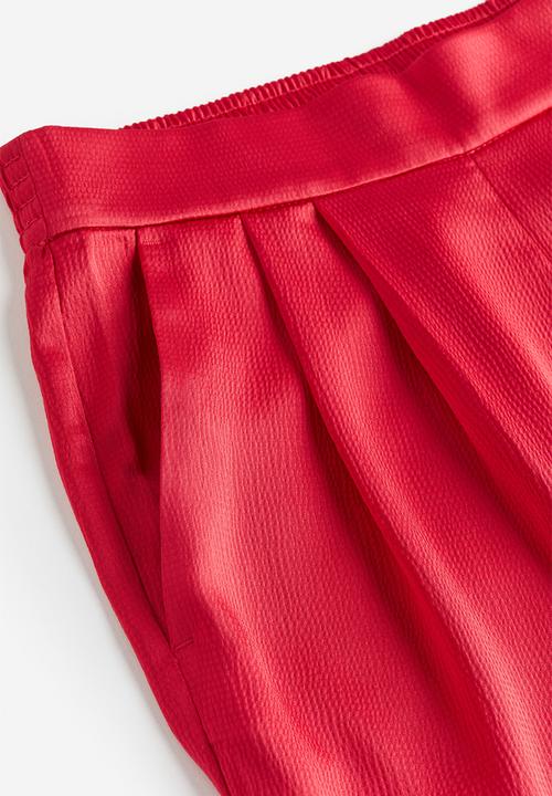 H&M - Wide satin trousers - red