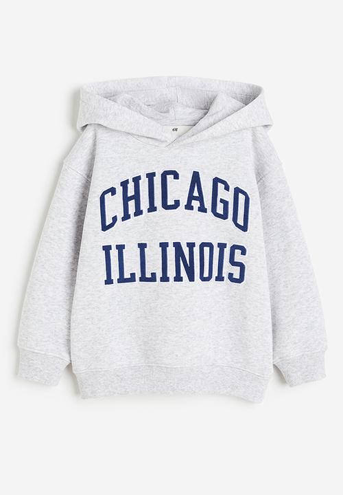H&M - Printed hoodie - light grey marl chicago