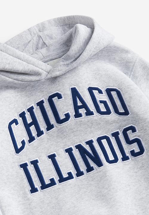 H&M - Printed hoodie - light grey marl chicago