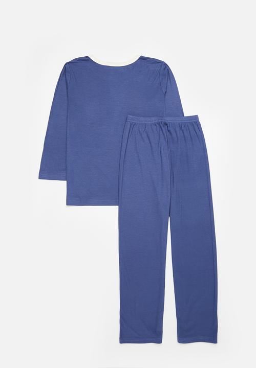 Pop Candy - Contrast pocket pj set - blue