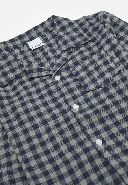 Pop Candy - Check pj set - dark blue