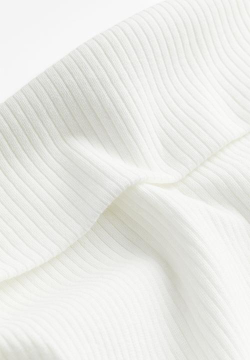 H&M - Ribbed off-the-shoulder top - white
