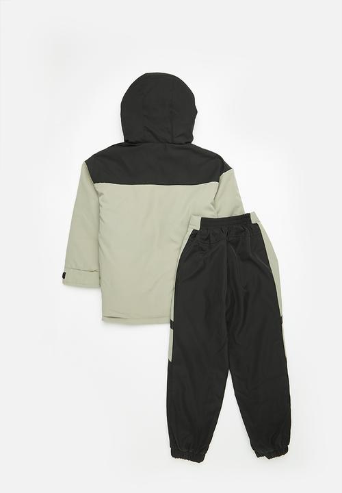 Pop Candy - Hooded colour block set - green and black