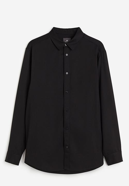 H&M - Regular fit lyocell shirt - black