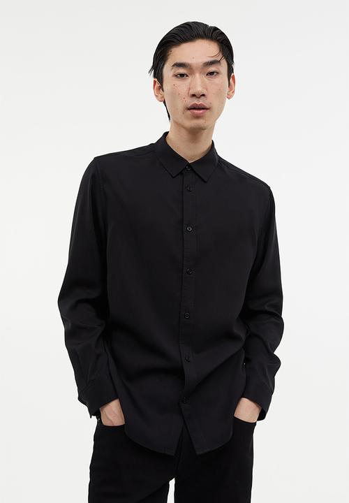 H&M - Regular fit lyocell shirt - black
