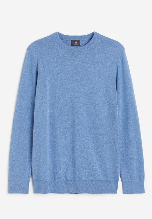 H&M - Slim fit fine-knit cotton jumper - light blue
