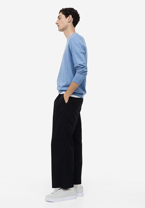 H&M - Slim fit fine-knit cotton jumper - light blue