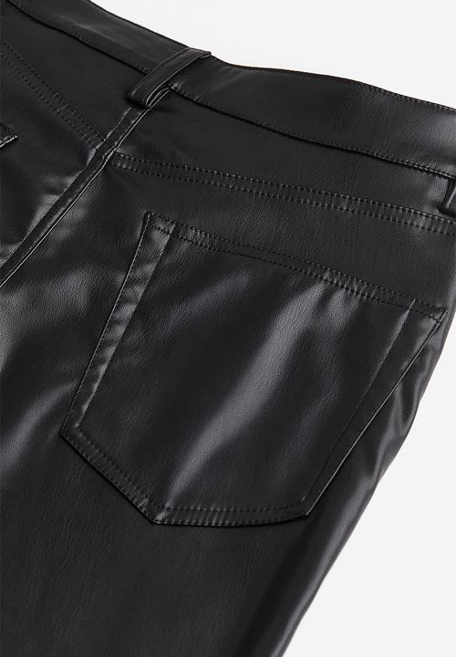H&M - 90s straight coated trousers - black