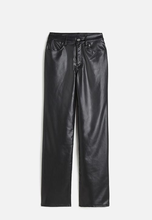 H&M - 90s straight coated trousers - black