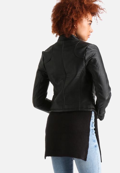 AX Paris - Cropped Faux Leather Jacket