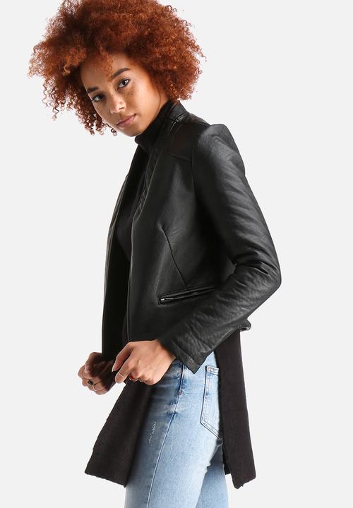 AX Paris - Cropped Faux Leather Jacket