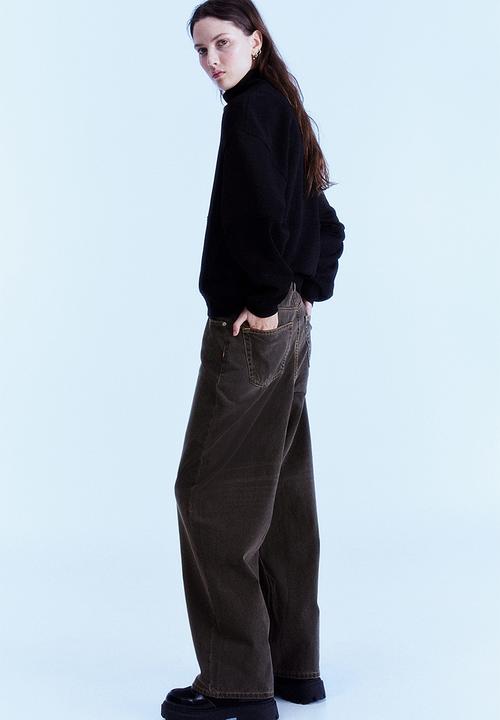 H&M - 90s baggy high jeans - brown