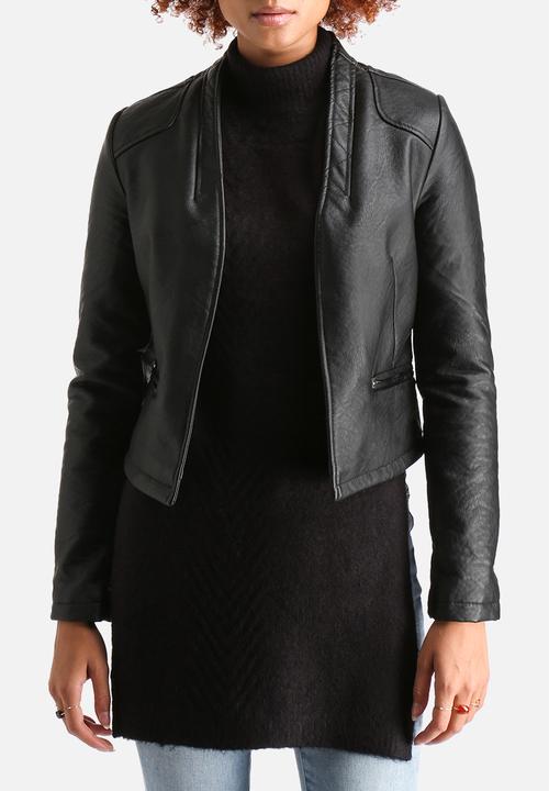 AX Paris - Cropped Faux Leather Jacket