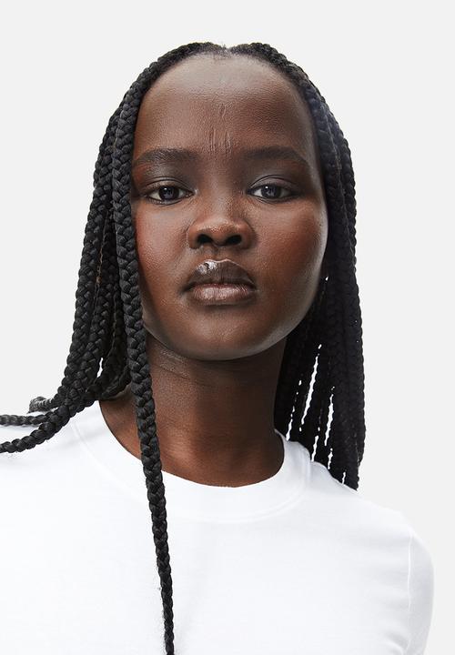 H&M - 2-pack cropped t-shirts - purple & white