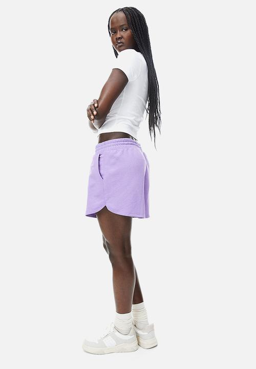 H&M - 2-pack cropped t-shirts - purple & white
