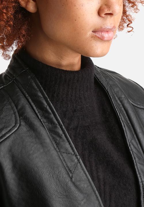 AX Paris - Cropped Faux Leather Jacket