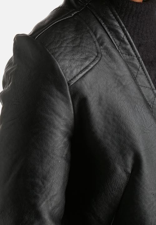 AX Paris - Cropped Faux Leather Jacket