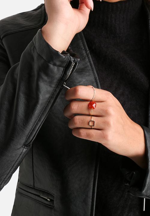 AX Paris - Cropped Faux Leather Jacket