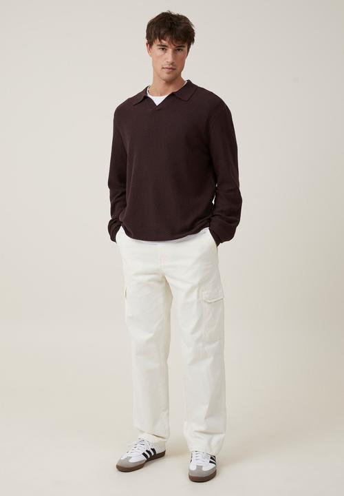 Cotton On - Jimmy long sleeves polo - brown