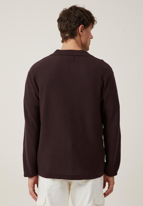 Cotton On - Jimmy long sleeves polo - brown